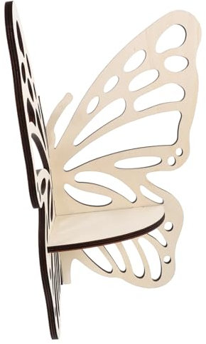 Garneck Mensola Angolare A Farfalla in Legno Libreria Decorazione Per Camera Da Letto Mensole Sospese Espositore in Cristallo