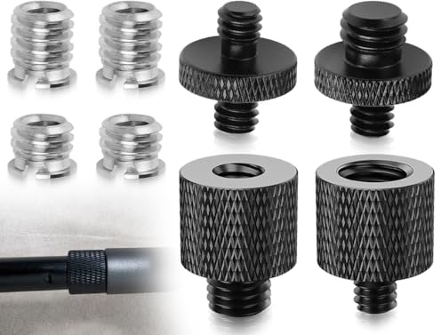 KAPSING Stativ Adapter Set,1/4 auf 3/8 Zoll Gewindeadapter,3/8 auf 1/4 Zoll Stativschraube,1/4 zu 1/4 Gewinde doppelschraube,Kameraschraube,Konverter Halterung,für Lampenstative Mikrofonstativ Kamera