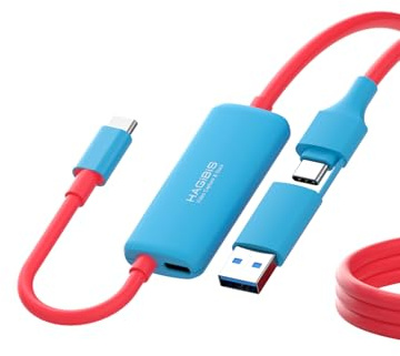 Hagibis USB3.0 Video Capture Card with 100W PD, USB C to USB A/USB C 1080P@60fps Live and Record Video Audio Game for Car Quest 3 VR Switch PS4/5 ROG Ally Steam Deck (SWC12)