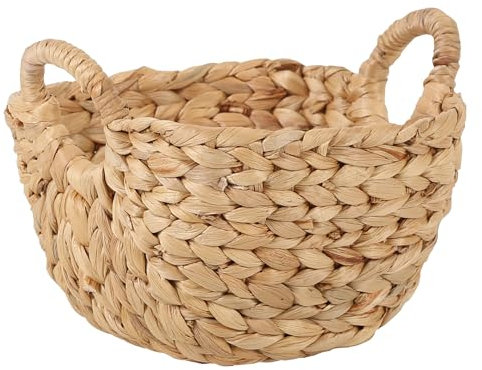 Panier de rangement ovale en jonc de mer - Jacinthe d'eau - Boîte de rangement Naturel - Vera S IN90