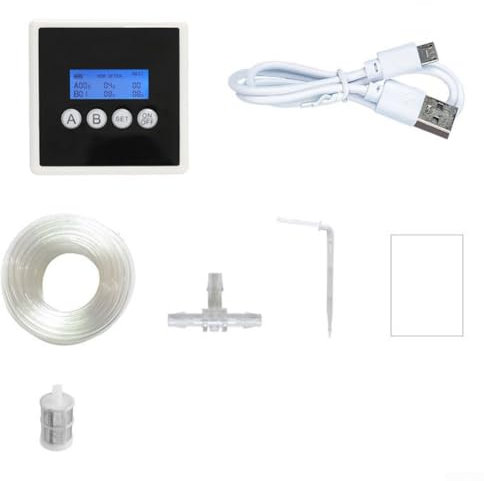 HpLive Sistema de riego automático inteligente con doble bomba para 15 o 30 plantas en maceta, con temporizador, riego por goteo, cable USB (10 m 15 basin)
