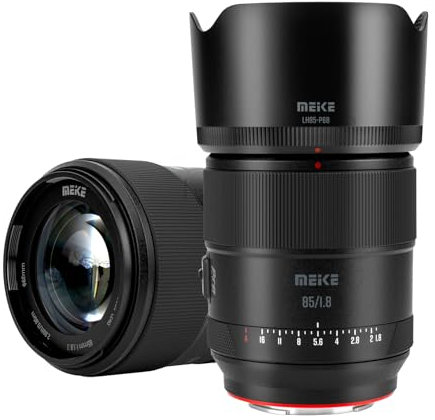 Meike Téléobjectif 85 mm f1.8 Pro II plein cadre STM Auto Focus Medium Téléobjectif haute résolution 8K Fixe Prime Portrait Objectifs pour appareils photo Sony E Mount sans miroir A9 A7II A7RII A7