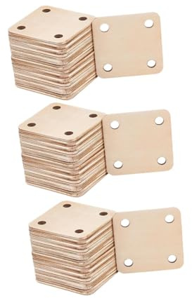 Amagogo Webkarten aus Holz, Webstuhlkarten aus Holz, 5,1 x 5,1 cm, Webstuhl-Zubehör-Set mit 4 Löchern für Heimwerkerarbeiten, Wandteppiche, Schals, 36 Stück