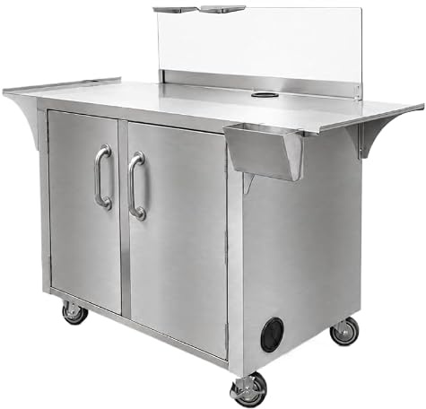 Générique Chariot à Crêpes Multi-Usage Ambulant – INOX – 1500 mm