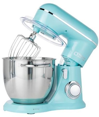 Kitchen in the box 6L Stand Mixer, 10 Speeds Electric Food Mixer for Baking | 1300W Kitchen Mixer for Family Baking, Colorful Design with Dough Hook, Whisk & Beater for Cake, Bread & Pizza Dough (Blue)