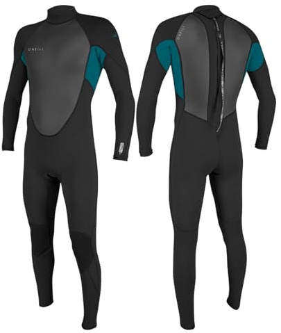 O'Neill Reactor-2 Combinaison intégrale en néoprène pour homme avec fermeture éclair arrière 3/2 mm (Black/Tide Pool, XL)