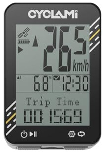 CYCLAMI Fahrradcomputer Wireless – 5-Satelliten-GPS-Fahrradtacho und Kilometerzähler – 2,4-Zoll-Display, auch bei Sonneneinstrahlung gut lesbar – 20 Stunden Akkulaufzeit – Wasserdicht gemäß IPX7