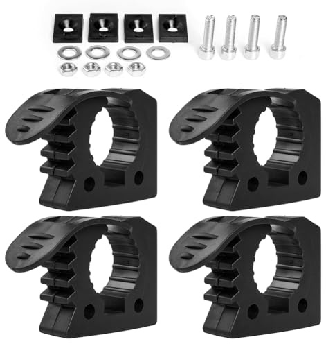 Wzxksoac Kit de Montaje de 4 Abrazaderas de Goma de Liberación Rápida con Mangos de 1-1/5 Pulgadas A 1-1/2 Pulgadas de Diámetro para Camiones.