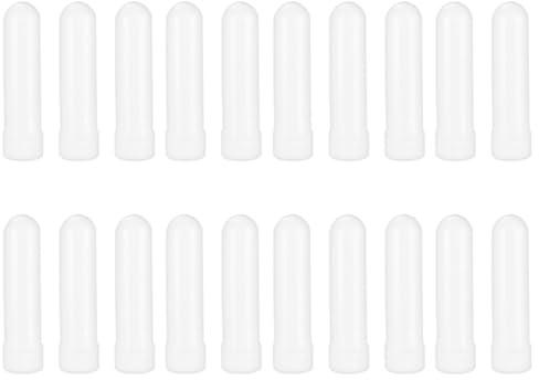 HIAKDOFT Leere Naseninhalator Tuben 20 Stück Tragbarer Nasenstick aus Pp Kunststoff Weiß Aromatherapie Nasenöffnung Inhalierstift für Sinus und Nebenhöhlenpflege