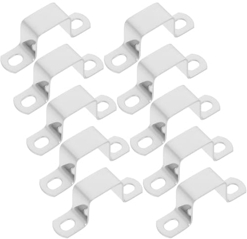 IWOWHERO 10 Colliers de Serrage en Acier Inoxydable 304, Supports de U pour Tube Carré M30x30, Pinces Robustes pour Fixation de Poteaux en Bois et Travail du Bois, Lot de 10 Pièces