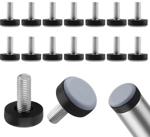 JTgugu 16x Möbelgleiter Teflon PTFE Stellfüße M8 Ø 22mm, Teflongleiter Zum | Teflongleiter Schrauben Möbelfüße Gleiter mit Gewinde, Verstellbare Nivellierfüße Möbel, für Stühle Tisch Schrankbe & Sofas