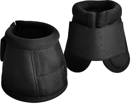 Gallopoff Cloches de Sabot pour Chevaux, Paire, Balistiques, Noir XL | Anti-Rotation et Anti-Frottement, Respirantes et Très Résistantes à l'Usure, pour l'entraînement et les Pâturages