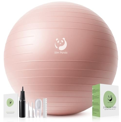 Slim Panda Gymnastikball, 55-85CM Explosionsgeschützt Pezziball Sitzball mit Pumpe, Trainingsball Fitnessball für Senioren Therapie,Schwangerschaft, Fitness, Balance Training