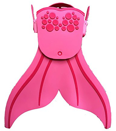 Mermaid Swim Fins (Pink) Kids Monofin Flippers Swim Pool Flippers for Girls & Boys