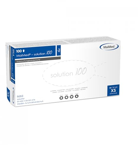 Maimed Lot de 100 gants en nitrile bleu solution 100 pièces n° 76169 VE - Taille XL