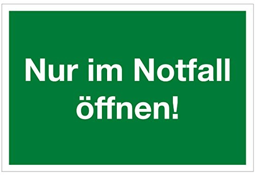 WANDKINGS Hinweisschild - Nur im Notfall öffnen! - stabile Aluminium Verbundplatte - Wähle eine Größe - 20x15 cm