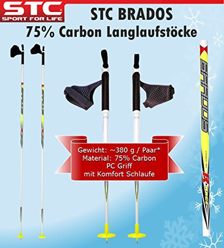75% Carbon STC BRADOS Cross-Country Skiing, White, 145 cm