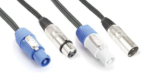 PD Connex Cable de audio combinado Cordón Conector Power b - XLR M/Conector Power A - XLR F - 5m - Ideal para conectar sus altavoces de megafonía