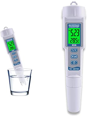 Medidor de pH digital, medidor de pH/CE/TEMP digital portátil tipo pluma 3 en 1, medidor de alta precisión de calidad del agua, para agua potable, spas, piscinas, acuarios