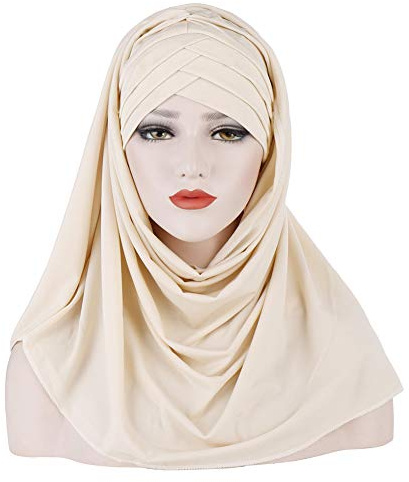Amorar Hijab Kopftuch für Damen Muslimische Frauen Schal Kopfbedeckung Hidschab Islamische Gesichtsschleier Turban Hals Chemo Kappe Bandana Haartuch Beanie Mützen