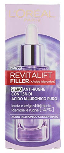 L'Oréal Paris - Sérum facial Revitalift Filler, acción de relleno y antiarrugas, altamente concentrado, con ácido hialurónico al 1,5%, 30 ml