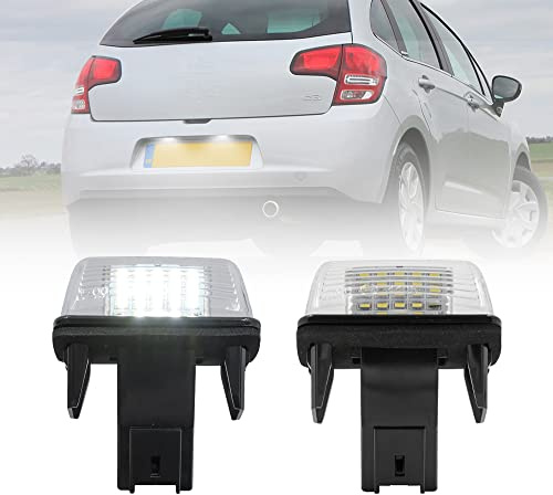 NSLUMO luz LED de matrícula para C/itroen C3 C4 C5 C3 Picasso Berlingo | CANbus 6000K blanco xenón plug-and-play IP67 E4 6340A3 634099 6340E8 6340F9 C3 5D hatchback 2002-2009 2PCS