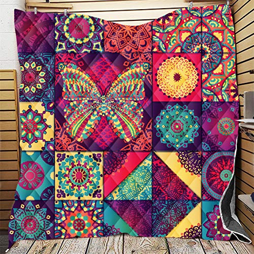 FANSU Tagesdecke Bettüberwurf Steppdecke Mikrofaser Doppelbett Einselbetten Tagesdecken Gesteppt Bettwäsche Sofaüberwurf Wohndecke Stepp Gesteppter Quilt (Schmetterling,180x200cm)