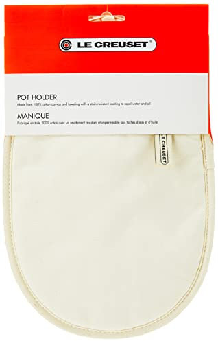 LE CREUSET Topflappen, 100% Baumwolle, 32 cm lang, cremefarben