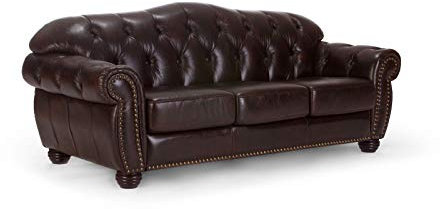 Woodkings® Chesterfield Hereford Sofa 3-Sitzer Echtleder antik braun Couch Bürosofa Polstermöbel 3er Unikat Herrenzimmer englisches Ledersofa Stilsofa Clubsofa