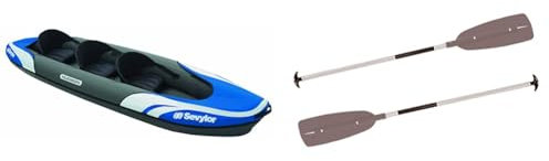 Sevylor Unisex Hudson mit Robuster Nylonhülle Verstellbare Sitze Kajak, Mehrfarbig,Einheitsgröße EU & Sevylor Alu-Doppel-/Stechpaddel KC-Compact (Doppelpaddel/Stechpaddel)- Farblich Sortiert