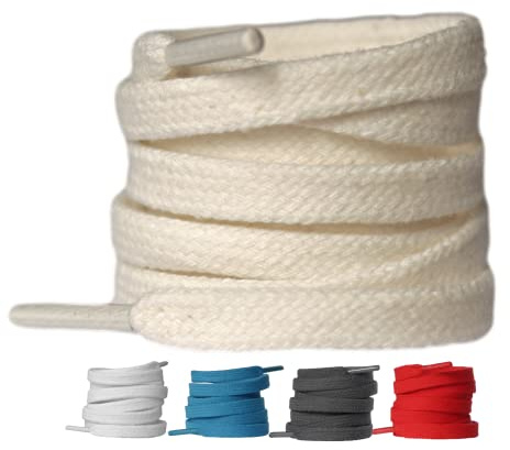 LaceHype 2 Paar - Schnürsenkel 100% Baumwolle Flache reißfeste Schuhbänder für Sneakers, Sportschuhe, Laufschuhe, Turnschuhe