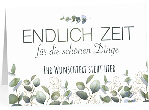 XXL Abschiedskarte PERSONALISIERT (A4) - Zeit für die schönen Dinge - große Klappkarte für Kollegen mit Umschlag zur Rente Ruhestand Pension Wunsch-Text