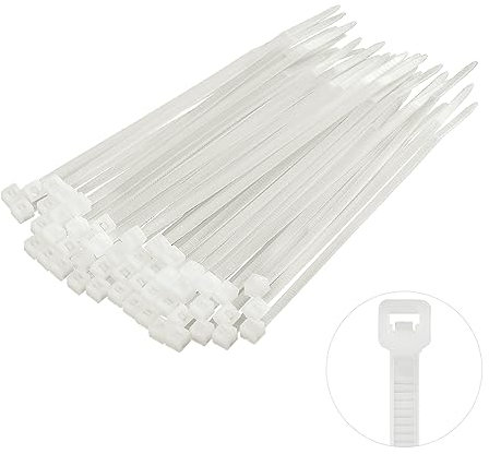 100 Stück Kabelbinder weiß, 100 x 2,5 mm Kabelbinder UV Beständig Klein, 8.2 kg Zugfestigkeit Nylon Kunststoff Selbstsichernder White Cable Zip Ties für Kabelmanagement,Gartenarbeit,Wohnen,Werkstätten