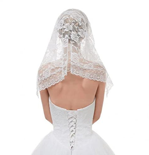 Lipfer Kapelle Schleier Spanischer Stil Spitze Mantilla Schleier Frauen Kurzer Schal -dreieck -schal Traditioneller Katholischer Kopfschutz