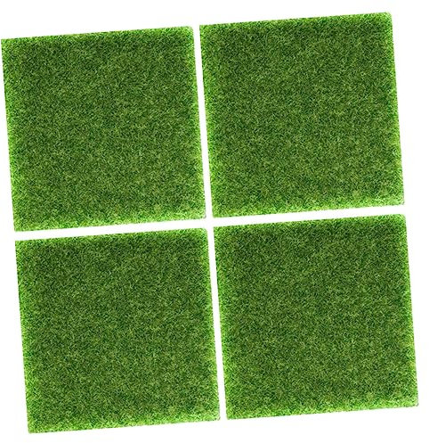 YARNOW 4pcs Simulated Lawn Decoration Artificial Grass Mat Turf Lifelike Outdoor Patio Garden Prop for Landscape Scene