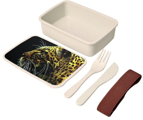 Fabulous Lunch Box - Boite à Repas avec couverts Panthere Artwork Art Animaux Sauvages Exotique - 700 ml