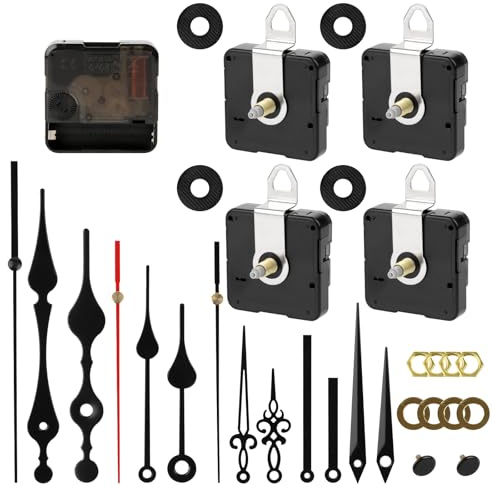MXTIMWAN Meccanismo Orologio Quarzo Silenzioso, Coppia Elevata Movimento Albero Lungo, Movimento Parete, per DIY Riparazione Parti Ricambio