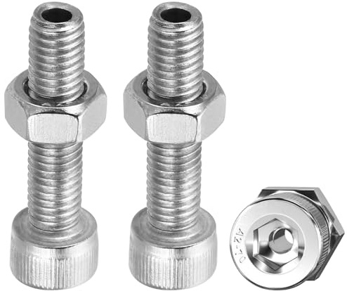 PATIKIL M8x35mm Hexagonal Tapón Tornillo, 3 Juego Cilíndrico Hueco Perno Tuerca Kit Lámpara Roscado Tornillos Pasante Agujero Sujetadores, 304 Inoxidable Acero