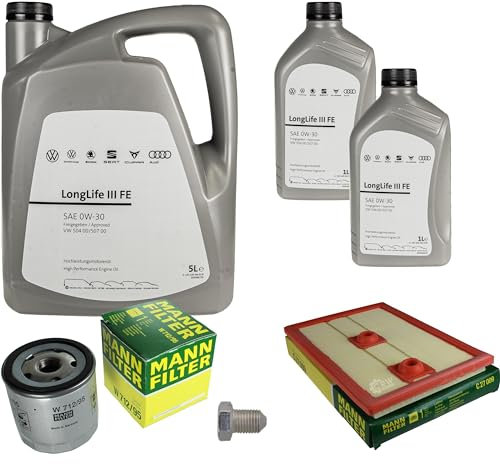 Inspektionspaket Wartungspaket Filterset mit 7 L 0W-30 Motoröl LongLife 3 FE, Ölfilter Luftfilter Ölablassschraube