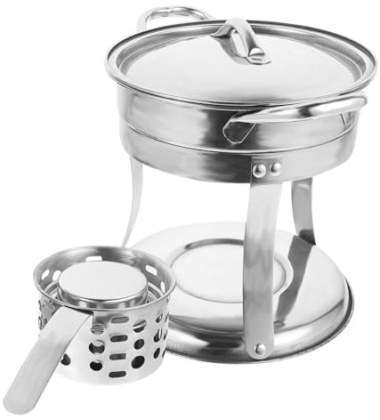 FUNOMOCYA Marmite Acier Inoxydable Avec Réchaud Marmite à Double Poignée Pratique Pour Cuisine Et Camping