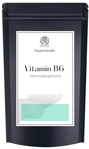 100g-Pures Vitamin B6 Pulver - Reines Vitamin B6, keine Füllstoffe & Zusatzstoffe - Gut lösliches veganes Pulver zur Unterstützung deines Imunsystems - abgefüllt in DE von Suppstainable