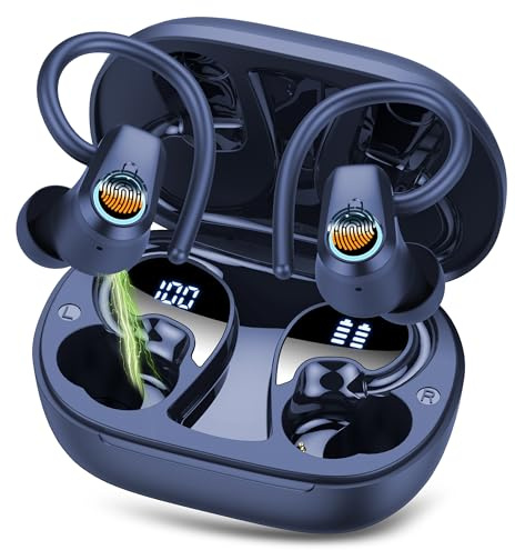 Bluetooth Kopfhörer Sport, In Ear Kopfhörer Bluetooth 5.3 Ohrhörer mit 50Std, Kopfhörer Kabellos Bluetooth HD Stereo, IP7 Wasserdicht Earbuds, Kabellose Kopfhörer ENC Noise Cancelling Mic, Königsblau