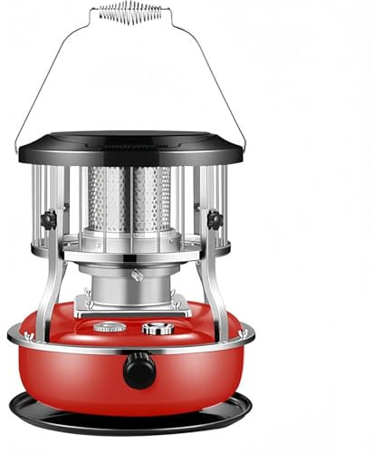 PRMTYUP Petroleumheizung,Petroleumofen Mit Einstellbarer HöHe, Tragbarer Petroleumofen FüR Drinnen Und DraußEn, FüR Heizung Im Winter, Camping Im Freien, Kochen,Rot