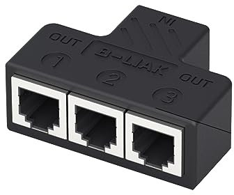 FUXIU Splitter Telefonico Convertitore Uscita 3 Vie/4 Vie RJ11 6P6C Adattatore D Convertitore Adattatore Uscita 3/4 Porte Pratico