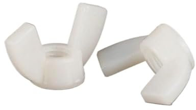 Flügelmuttern, Schmetterlingsmutter, Flügelmuttern, Flügelmuttern, 5 Stück, schwarz/weiße Schmetterlingsmuttern aus Kunststoff, Flügelmuttern, handfeste Kappe for Bolzen und Schrauben M3, M4, M5, M6,