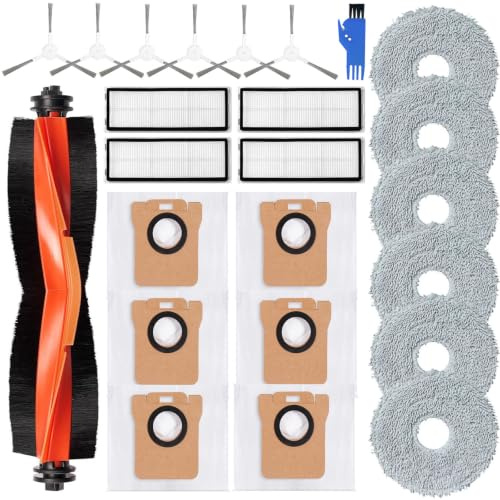 23 Pieces Accessories for Xiaomi X20+,for Dreame L10s Ultra Vacuum Cleaner | 1 main brush,6 mop pad,4 Filter,6 dust bag,6 side brush,1 Cleaning Brush, X20+ Vacuum cleaner accessories, 23 pcs Spare Parts