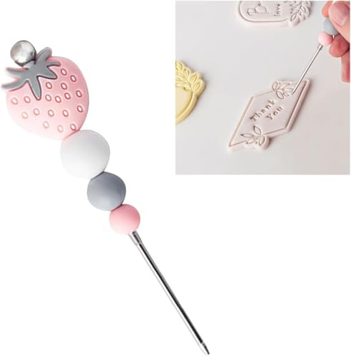 RANYUNSYZ 1 Pc Pink Lovely Professional Pastry Scriber Needle,Cookie Biscuit Scriber Needle Strawberry Sugarcraft Needle Sugar Stir Tool For Professional Pastries Bakeware
