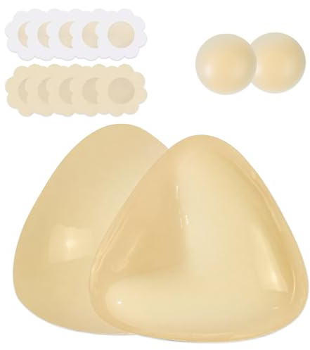 Coussinets Soutien Gorge Adhesif, Coque Adhésive Réutilisable sans Bretelles, Coussinets en Silicone Sticky, pour Soutien-Gorge Grande et Petite Poitrine (L(Cup C-D))