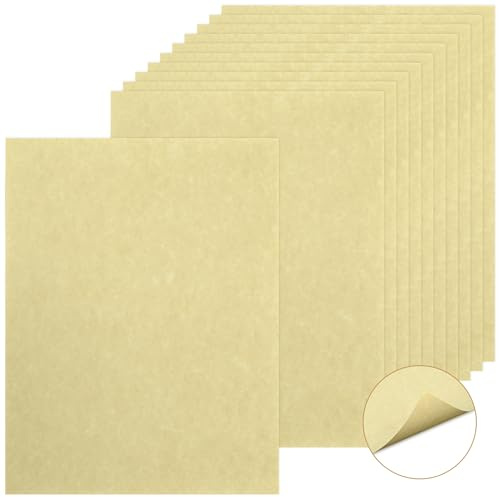 aleawol 100 Sheets Vintage Parchment Paper, 180GSM Writing Paper Set | 8.5 x 11 inch Old Age Double-Sided Craft Certificate Document, Papyrus Letter Papers, for Printing DIY
