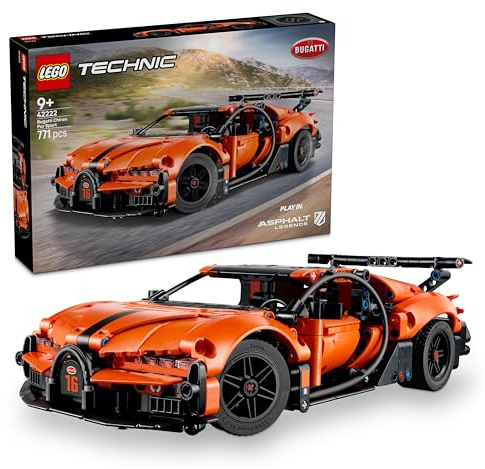 LEGO Technic Bugatti Chiron Pur Sport - Macchina Giocattolo - Modello di Auto da Corsa con Motore W16, Sterzo e Porte Apribili - Regalo per Bambini da 9 Anni in su Fan degli Sport Motoristici - 42222